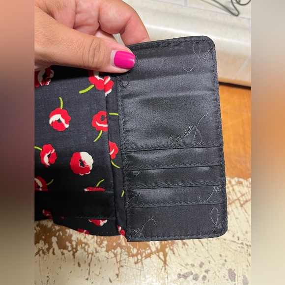 Vera Bradley Floral Wallet - Black, Red, Green - Picture 8 of 8